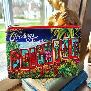 BRIGHTON Postcard Pouch Zip Top Canvas Mini Bag